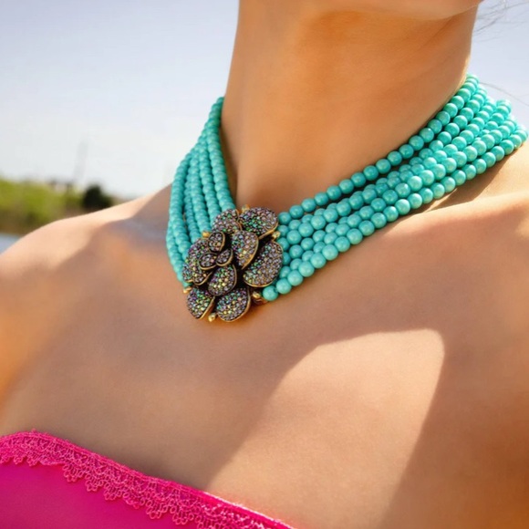 HEIDI DAUS® "Petal Profusion" Beaded Crystal Floral Necklace - Picture 2 of 4